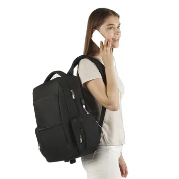 

Diaper Bag Backpack with USB Interface Charging Large Capacity Portable Baby Dad Travel Mommy Bag Organizer with Stroller Hooks