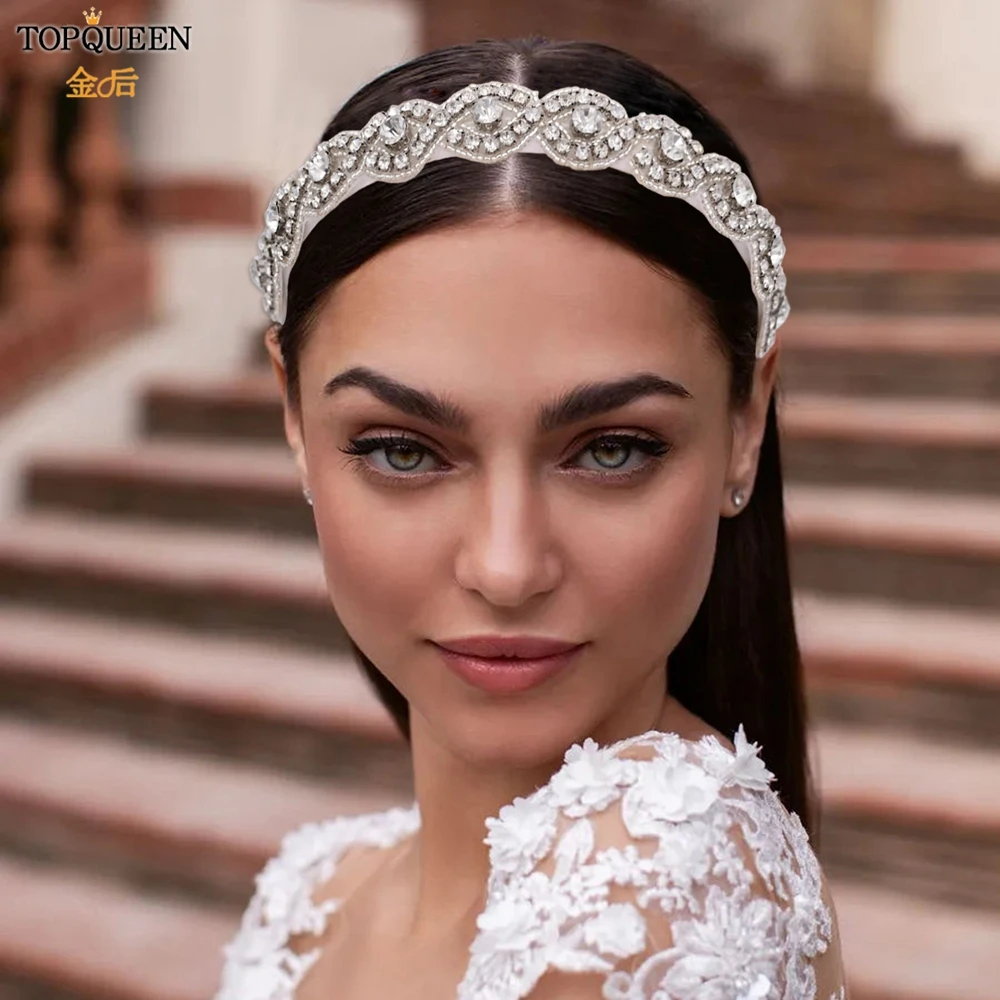 TOPQUEEN S28-FG Свадебные стразы аксессуары для волос свадебная тиара головные уборы