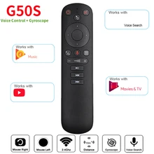 G50s 2.4g mouse giroscópio de ar sem fio google voz ir aprendizagem controle remoto g50 para h96max android caixa tv inteligente