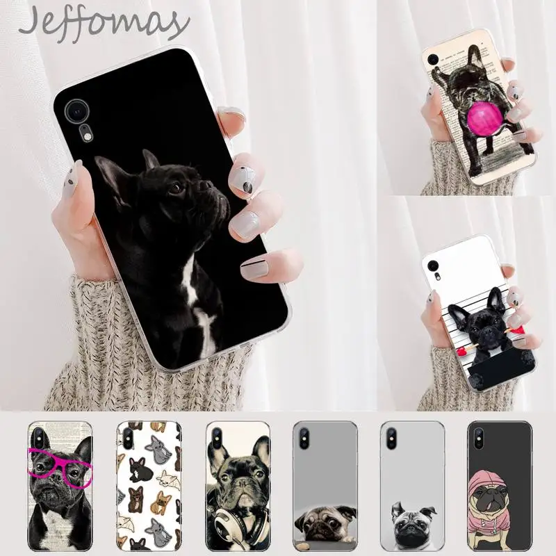 

Cute Funny French Bulldog Phone Case For iphone 12 5 5s 5c se 6 6s 7 8 plus x xs xr 11 pro max