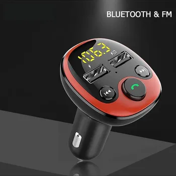 

Car Kit Handsfree Wireless charger Bluetooth 5.0 FM Transmitter Modulator LED Display Car Charger 3.1A wireless Audio Receiver
