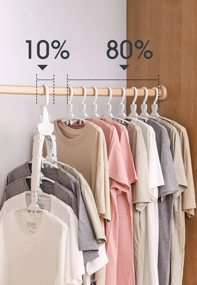 Rotate Anti-Skid Folding Hanger Plastic Drying Rack Magic Clothes Hangers Space Savers Organizer Multi Functional Adult White (5)