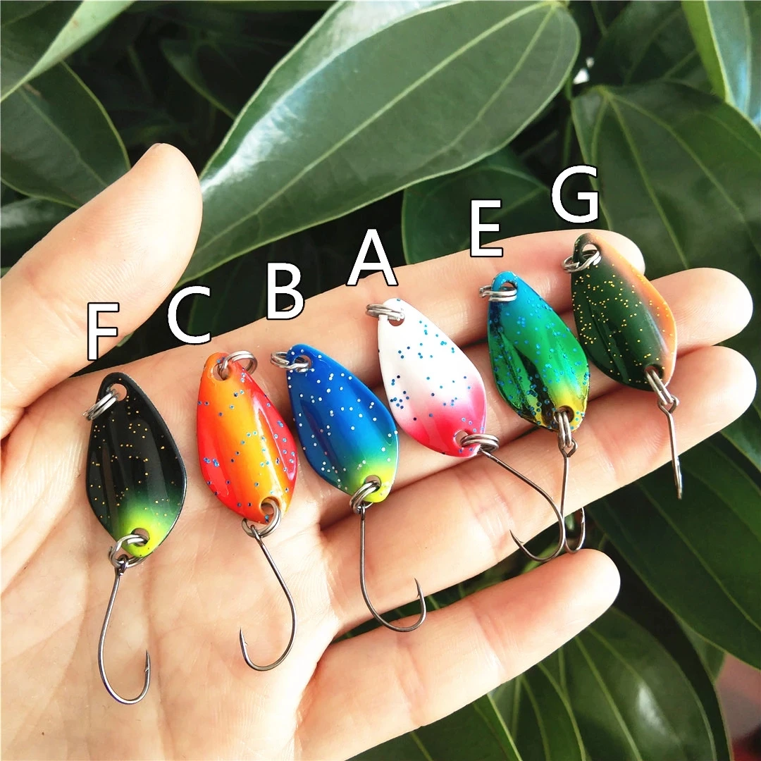 6pcs 1g 2g Fishing Spoons Metal Trout Lures Small Hard Bait