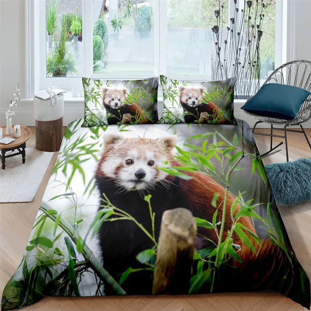 Red Panda Raccoon Bedding Set Single 