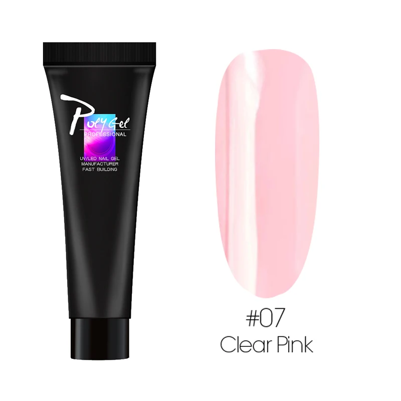 07-clearpink-g Цветной полигелевый УФ-акриловый полигель быстрое наращивание для дизайна ногтей УФ-гель лак Длинный натуральный Быстрый дизайн строительный гель - Цвет: 07-clearpink-g