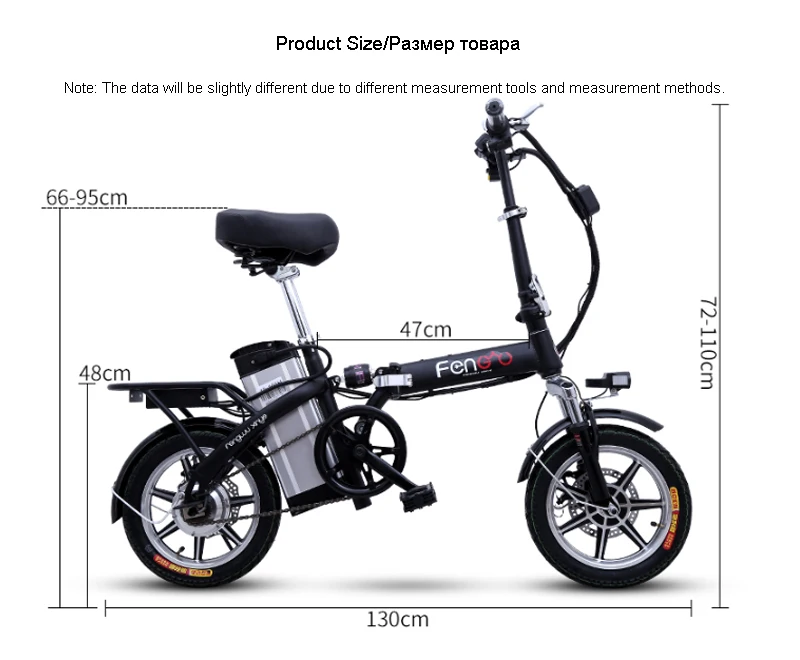 Flash Deal Portable folding electric bike 14inch electric bicycle Removable battery ebike Two disc brakes electric bike mini adult e bike 0