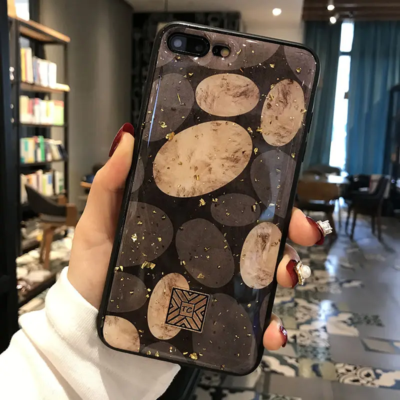 Светильник роскошный стильный художественный чехол для телефона для iPhone 11 Pro Max XR XS Max X, 8, 7, 6, 6 S, Plus, мягкие блестящие золотые эпоксидной задняя крышка - Цвет: Style 8