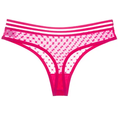 Mesh-Rose red Сексуальные трусики, женское прозрачное Сетчатое нижнее белье, женские простые стринги, женские дышащие Бесшовные трусики, женское нижнее белье Танга - Цвет: Mesh-Rose red
