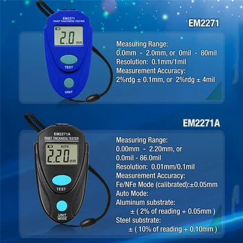 

New Upgrated EM2271 EM2271A Digital Mini Automobile Thickness Gauge Car Paint Tester Thickness Coating Meter Hot Car Accessories