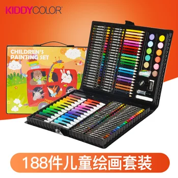 

188pcs Pupil stationery watercolor pencils children's kids painting suit gift set kids water color pencil painting learning