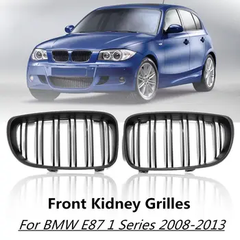 

1 Pair ABS Double Line 2 Slat Front Bumper Kidney Racing Grilles for BMW 1 Series E81 E82 E87 E88 Facelifted LCI 2008-2013