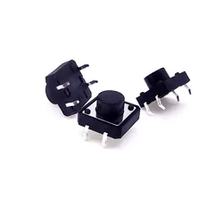 50/100 pcs/lot 4 Pin 12*12*7.0mm Round Head 4P 12V 0.05A Push Button Switch Micro Tact Touch Switch Metal Tactile