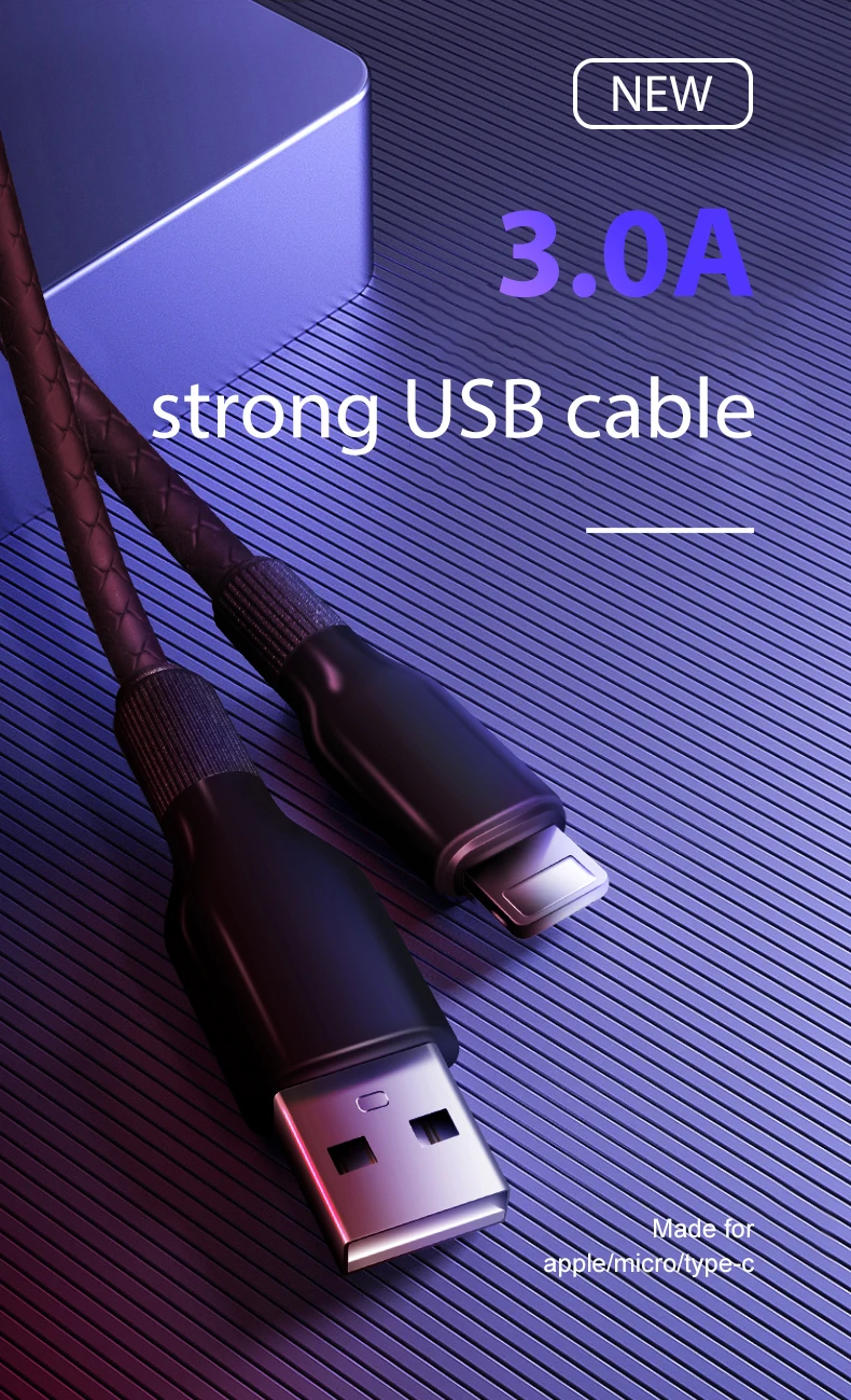 ESVNE 3A быстро Зарядное устройство данные микр USB кабель для передачи данных для iPhone XiaoMi android 8 контактный шнур провод Тип usb-C кабель USB C для зарядки мобильного телефона