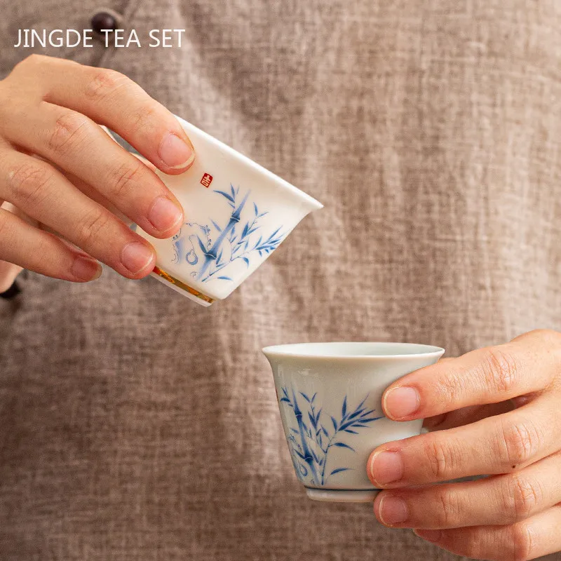 Retro Ceramic Teacup Chinese Style Boutique Tea Bowl Coffee Cup Home Master Tea Cup Wine Cups Tradition Tea Sets Accessories