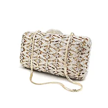 Elegant women evening party Nigerian diamonds luxury box clutches ladies designer crystal purses bridal wedding party purses