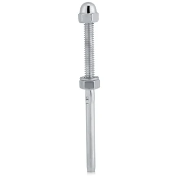 

10pcs Stainless Steel Threaded Tensioner Stud Ends For 1/8" Cable Railing System Cover Nut With Nut Washer Wire Rope Connector