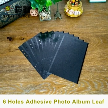 

Adhesive Photo Album Leaf 6R Photo Leaf W14.5*21cm(5.709"*8.268") 6 Holes For Ring Binder Folder(20 sheets)