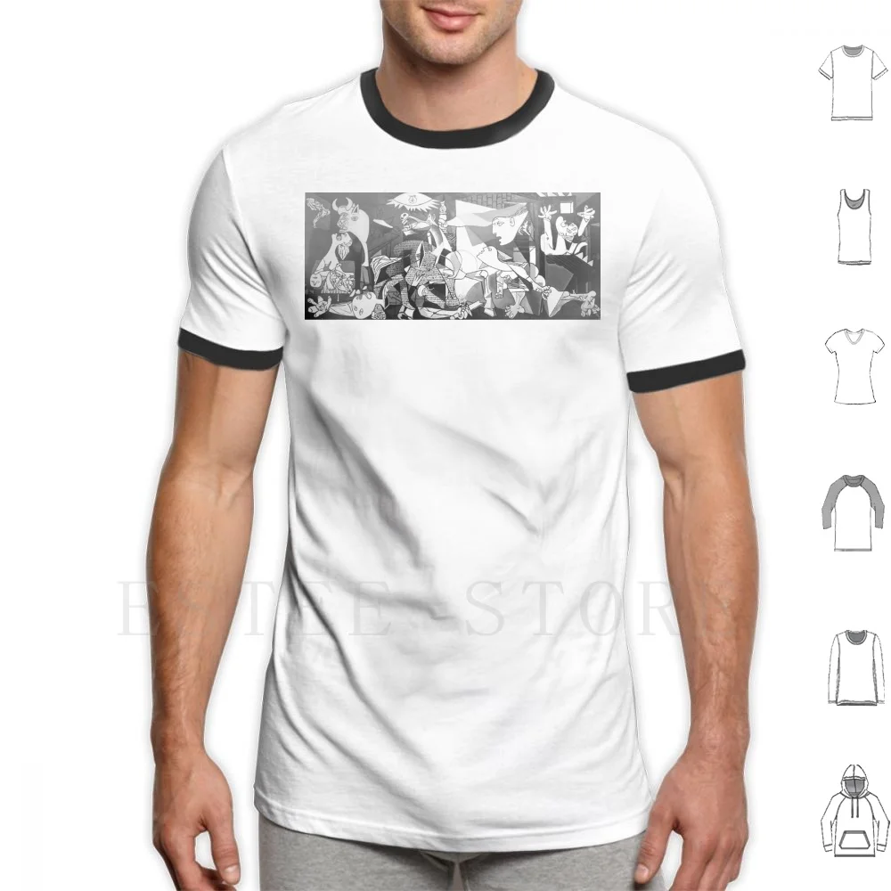Guernica Picasso Spagna T Shirt Cotton Men Diy Print Guernica Picasso Classic Pablo Escobar War Village Viza? Un Masko Tendenze