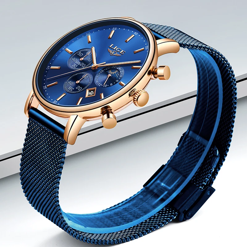 $19.79 Lige Fashion Men Watches Male Top Brand Luxury Quartz Watch Men Casual Slim Dress Waterproof Sport