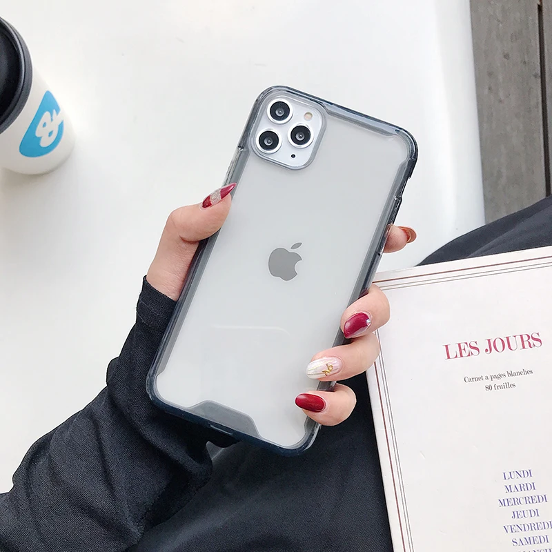 Hot Hybrid Shockproof Cover Case For Apple iPhone 11 Pro Max  11 Pro  11 Transparent TPU + PC Hard Acrylic Silicone shell Case (4)