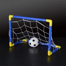 Folding Mini Football Soccer Ball Goal Post Net Set + Pump Kids Sport Indoor Home Outdoor Games Toys Child Birthday Gift Plastic
