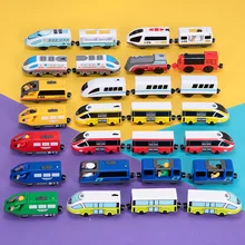 Подходит для автомобиля Игрушечный трек Brio поезд синий красный трек комбинированные Электрические игрушечные локомотивы для детей Электрический поезд для деревянной дорожки