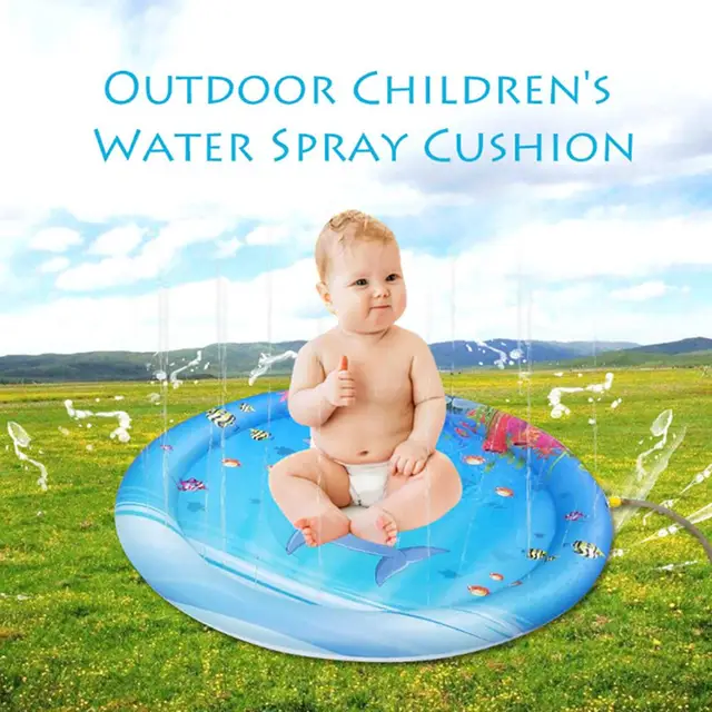 $US $3.73  100cm Marine Inflatable Baby Water Pad Outdoor Sprinkler Kids Infants Splash Mat Creativity Dual Us