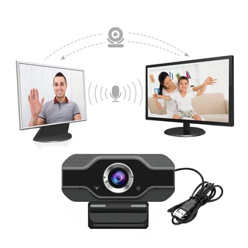 

1080P 2 Megapixel Auto Focus HD Webcam PC Web USB Camera Cam Video Conference with Microphone for Laptop Computer