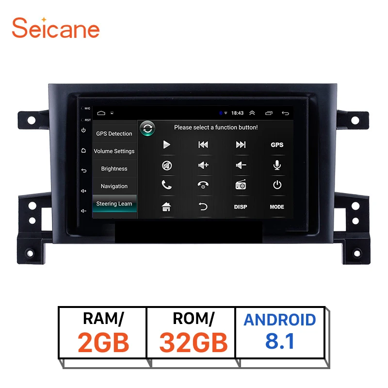 

RAM 2GB+ROM 32GB 2din Android 8.1 Car GPS Navigation Unit Player For 2005 2006 2007 2008 2009 2010 2011-2015 Suzuki GRAND VITARA