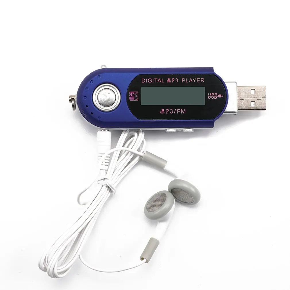 Цифровой мини USB MP3 музыкальный плеер FM радио Функция с TF слот для карт ЖК-экран портативный USB флэш-накопитель с наушниками