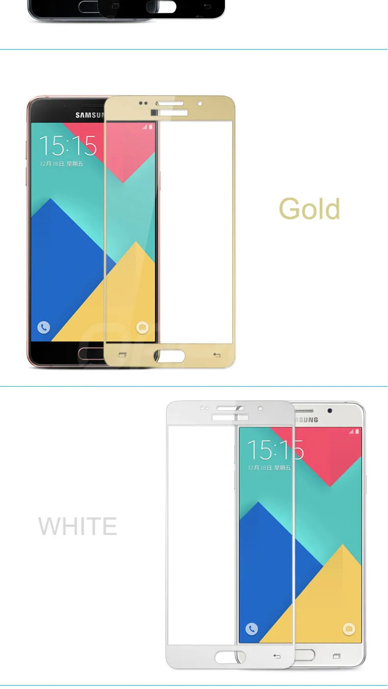 9D Защитное стекло для samsung Galaxy A3 A5 A7 Защитная пленка для экрана для samsung A7 A6 A8 Plus A9 закаленное стекло