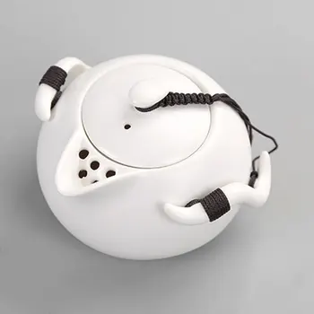 

Portable Ceramic Teacup Set Vintage Kungfu Tea Mug Pot Tray with Storage Bag for Travel TUE88