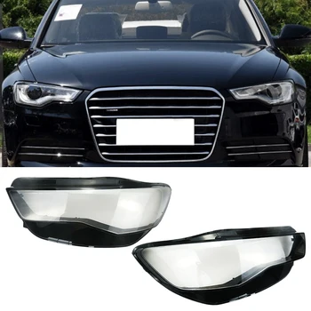 

CITALL Car 1 Pair Front Headlight Headlamp Lens Cover Shell Accessories Fit for Audi A6 C7 2015 2016 2017