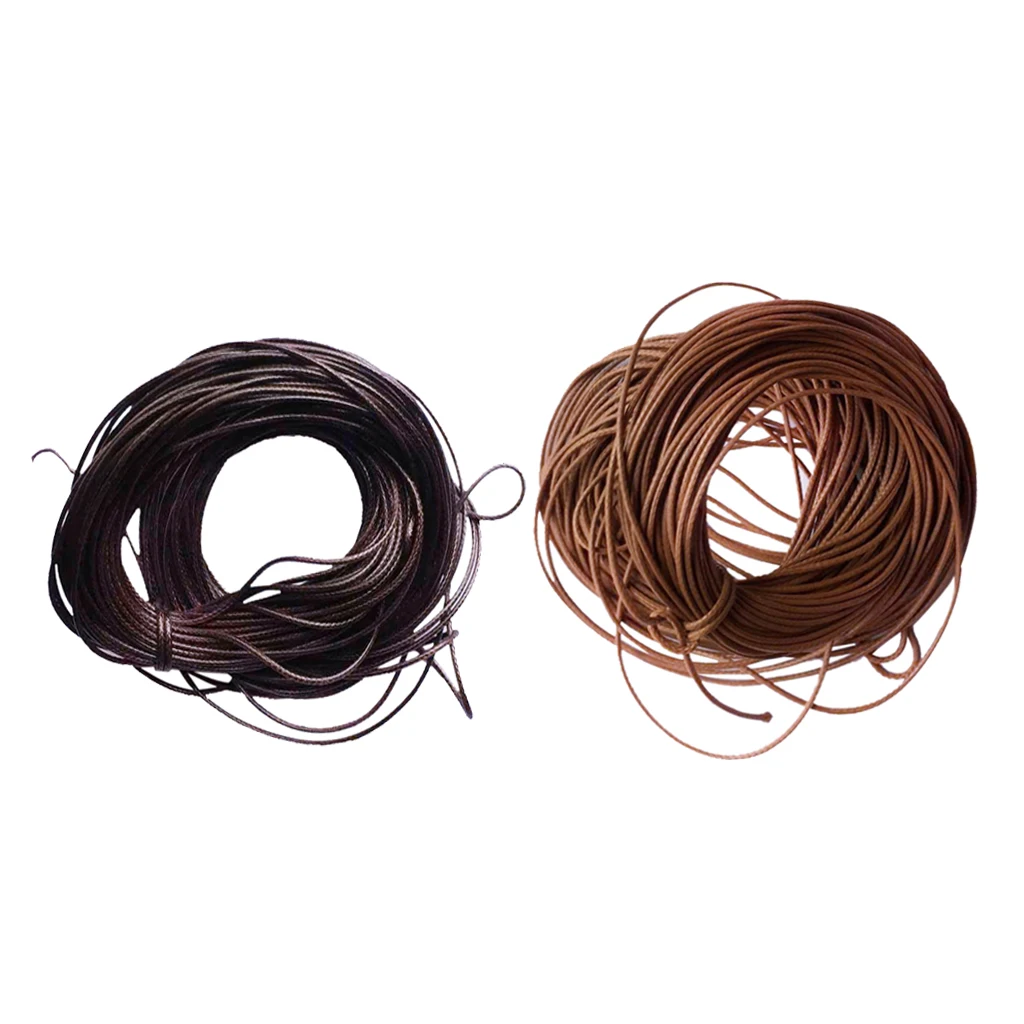 2 Pieces 10M 1mm Waxed Wax Cord Wire DIY Charm Bracelet Rope Pendant Jewelry