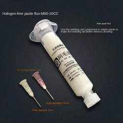 AMAOE – seringue à huile de soudure M50 10CC, pâte à souder, Flux d'huile pour la réparation de téléphones portables BGA, reballage, pas besoin de nettoyer 