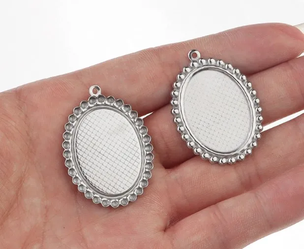 

10pcs/lot Round Silver Cabochon Base Tray Bezels Blank Setting Supplies For Jewelry Making Findings Bracelet Pendant