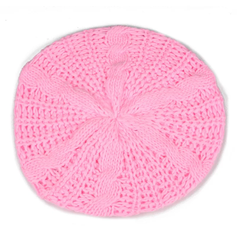 M001 Pink YSDNCHI Берет плетеные шляпы мешок шапка крючком теплая зимняя Лыжная Шапка Кепка шерстяные вязаные шапки модные женские шапки Прямая поставка - Цвет: M001 Pink