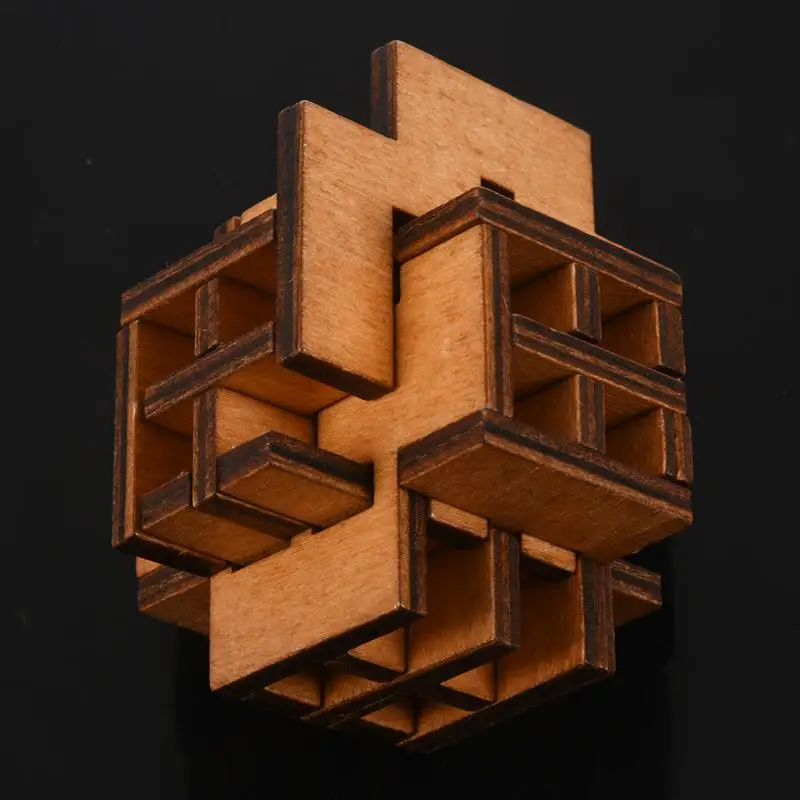 

3D Wooden WindowLock Burr Puzzle Brain Teaser Puzzles Removing Assembling Toy