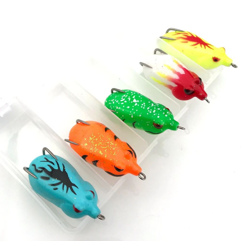 

13g 6cm Frog Lure Fish Bait Soft Lure with Double Hook Top water Frog Artificial Minnow Crank Fishing Tackle