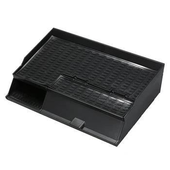 

New Car Armrest Box Storage Center Console Organizer Storage Box Double Layer Non-slip Glove Box For Tesla Model 3 2018-2019