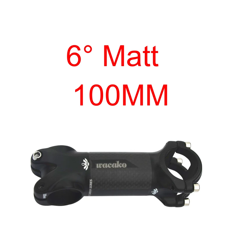 100mm Matte Wacako сплав+ 3k углеродный 6 градусов ствол для горного велосипеда дорожный велосипед frok 28,6 мм бар 31,8*60 70 80 90 100 110 120 мм - Цвет: 100mm Matte
