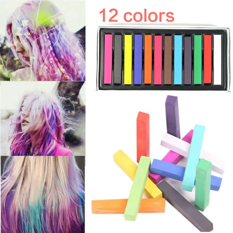 

Hair Color Chalk Disposable Hair Color 12 Colors Long Style Hair Dye Chalk Hair Styling Products New Arrive