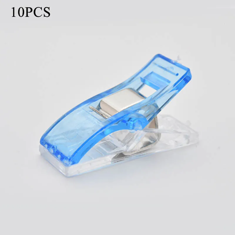 blue 10 шт./партия, клейкие ленты, производитель, сделай сам, pince, кутюр, швейные зажимы, кардиган, зажим, пластиковая окантовка шитье, инструменты, ткань, клевер, мар - Цвет: blue
