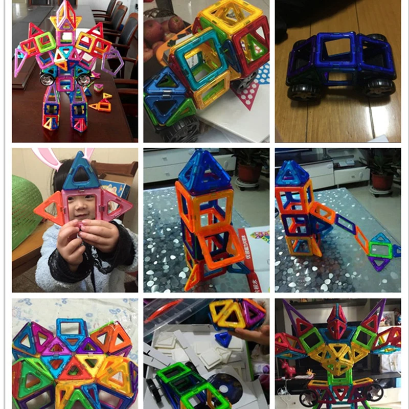 KACUU большой размер Магнитный конструктор Набор для строительства модель и строительные игрушки магнитные блоки Развивающие игрушки для детей