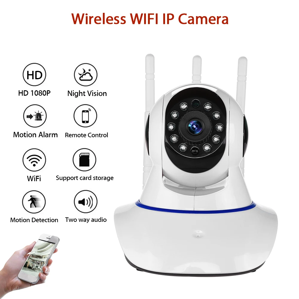 HD 1080P беспроводная Wi-Fi ip-камера для дома помещений монитор безопасности умная