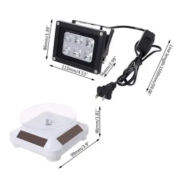 

60W 395nm UV LED Resin Curing Light Lamp Solar Powered Turntable 3D Printer Part