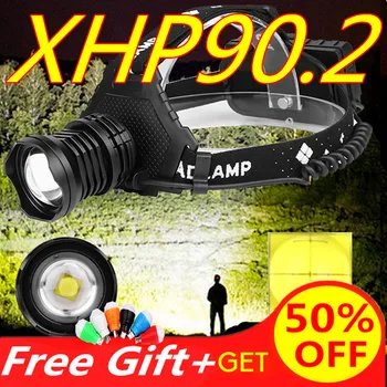

New 90000lm xhp90.2 led head lamp xhp90 high power headlamp torch usb 18650 rechargeable battery headlight zoom best head light