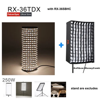 

Falcon Eyes RX-36TDX Flexible Rollable Cloth LED Fill-in Light Lamp Studio Video Lighting Panel 250W Bi-Color 3000K-5600K