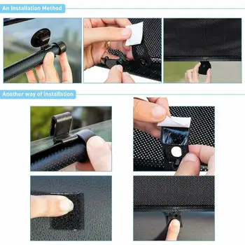 

2pcs Car Retractable Roller Shades Baby Curtain Black Suitable For All Cars