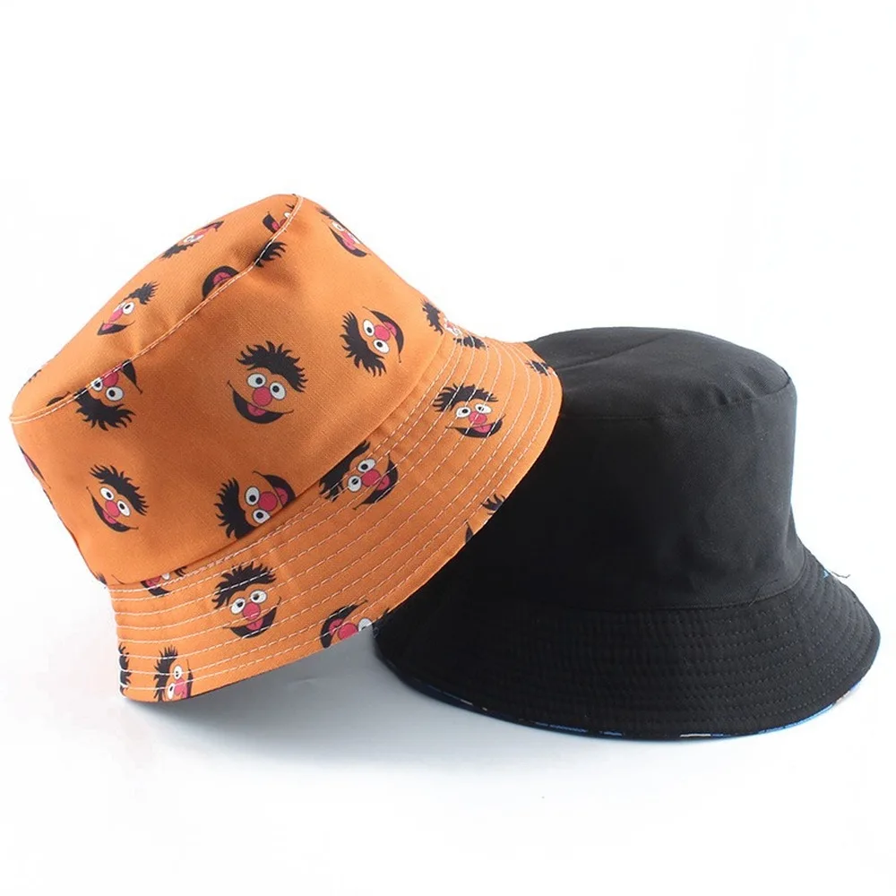 fisherman hat bucket hats Vintage Printed Fishing Hat Summer Fisherman Hat Reversible Cartoon Bucket Hats For Women Men